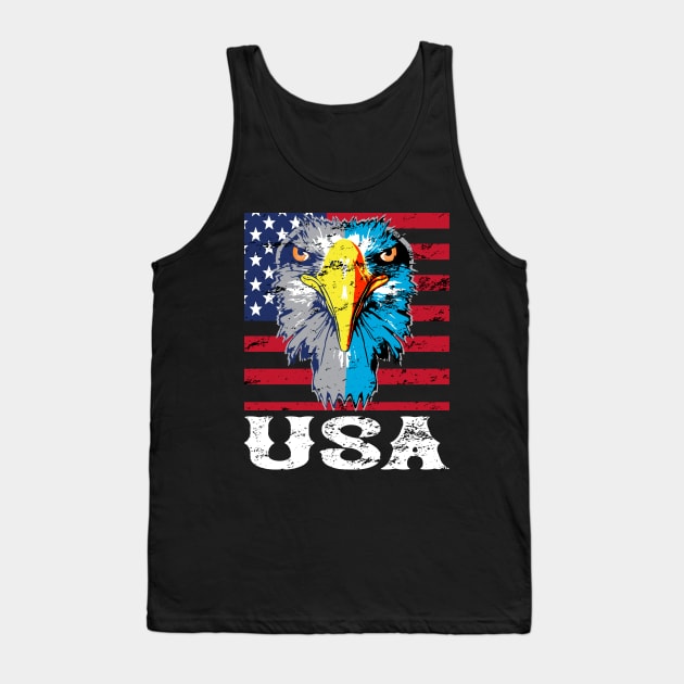 Fouth of July USA Eagle Patriotic Design Tank Top by FilsonDesigns